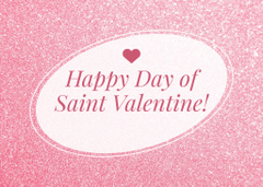 St Valentine's Day Greetings on Pink Glitter