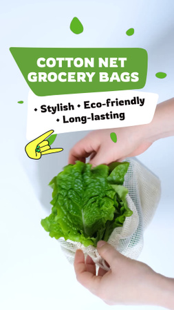 Lettuce In Eco-friendly Net Bag Promotion TikTok Video Design Template