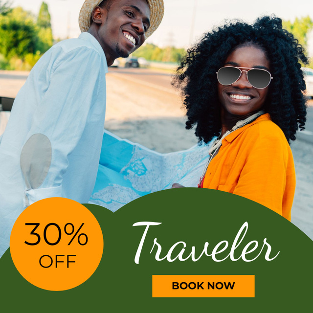 Travel Offer with Happy Couple Instagramデザインテンプレート