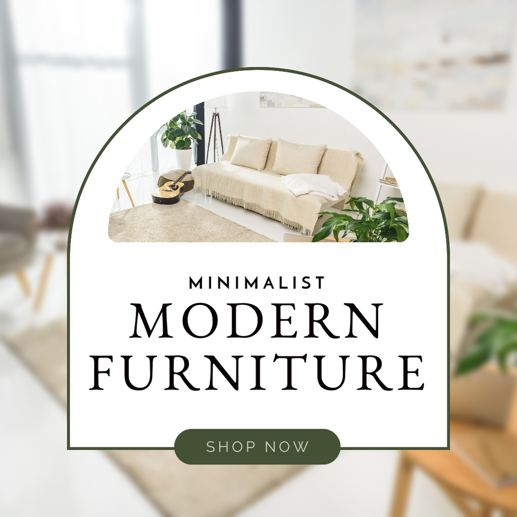 Advertisement for Stylish Furniture Store with Beautiful Interior Instagramデザインテンプレート