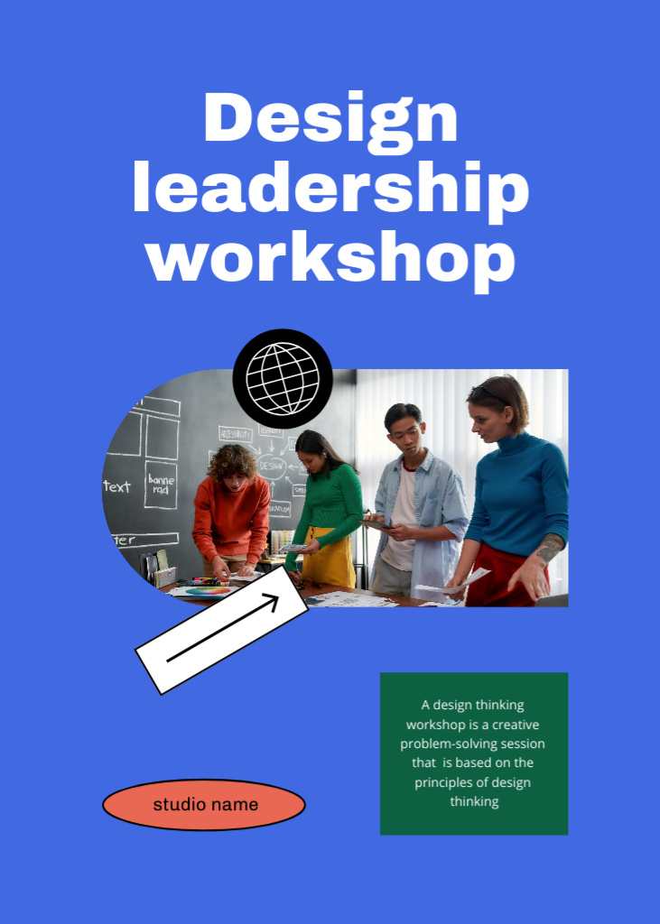 Modèle de visuel Colleagues on Design Leadership Workshop - Flayer