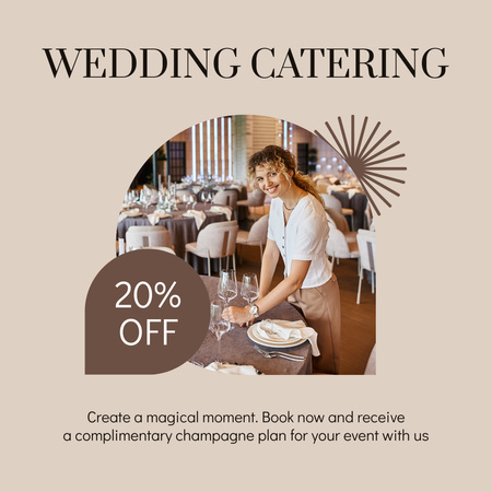 Designvorlage Hochzeits-Catering-Service mit freundlichem Catering im Restaurant für Instagram