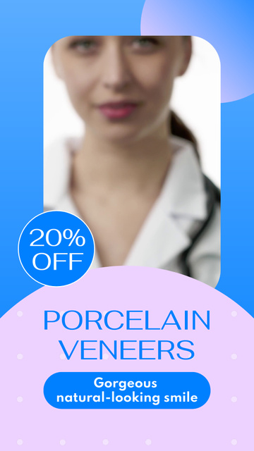 Porcelain Veneers For Smile Offer With Discount Instagram Video Story Πρότυπο σχεδίασης
