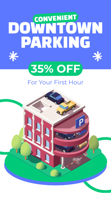 Downtown Parking with Discount Instagram Story Modelo de Design