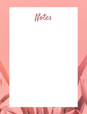 Stylish Pink Blank for Notes With Abstraction Notepad 107x139mmデザインテンプレート