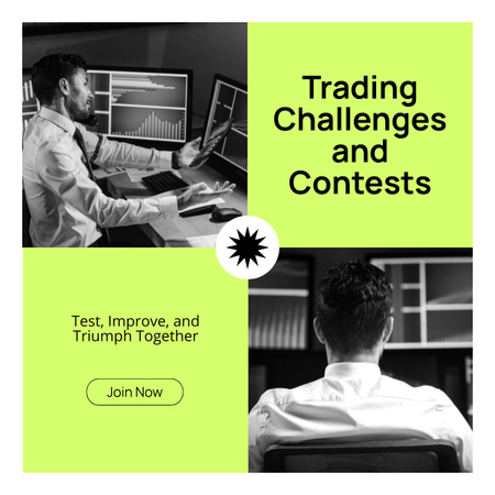 Challenge Announcement for Professional Stock Traders LinkedIn post Design Template