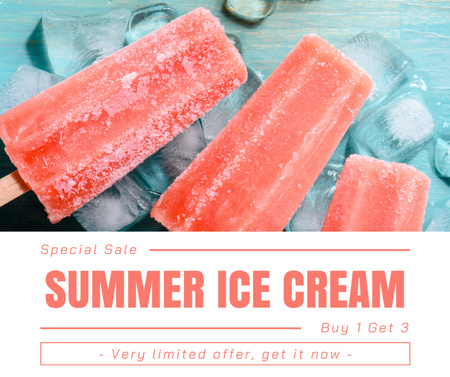 Ontwerpsjabloon van Facebook van Summer Fruit Ice-Cream