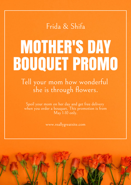 Offer of Bouquets on Mother's Day Poster Tasarım Şablonu
