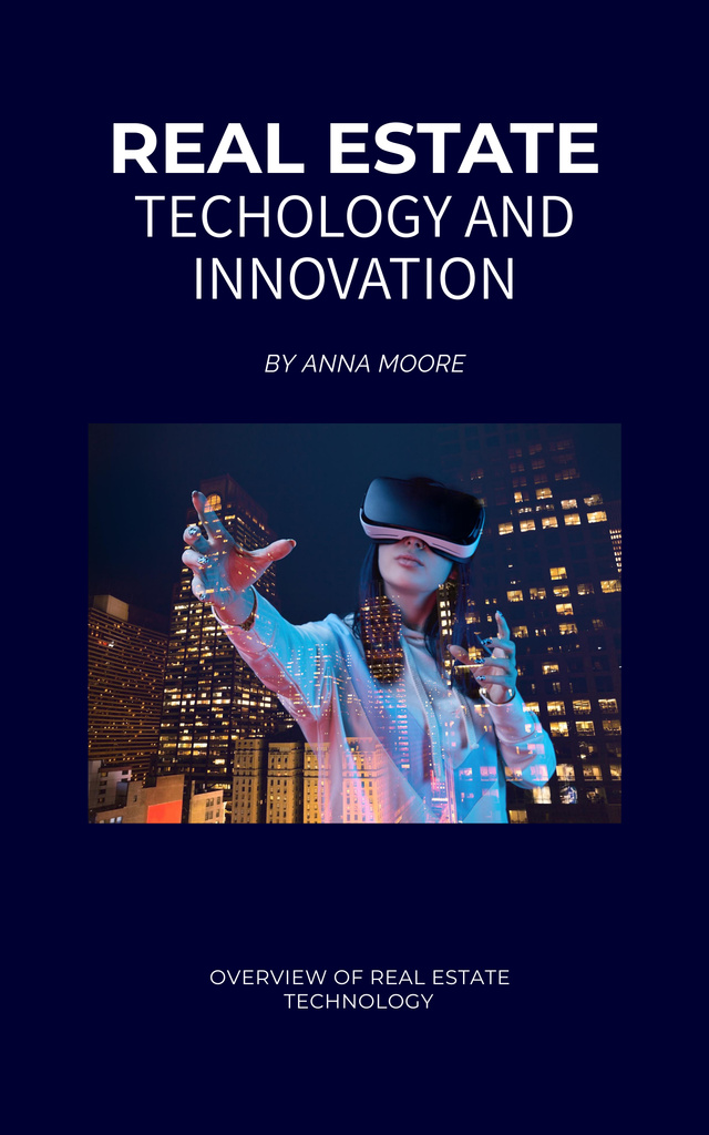 Real Estate Technologies Overview Book Cover Πρότυπο σχεδίασης