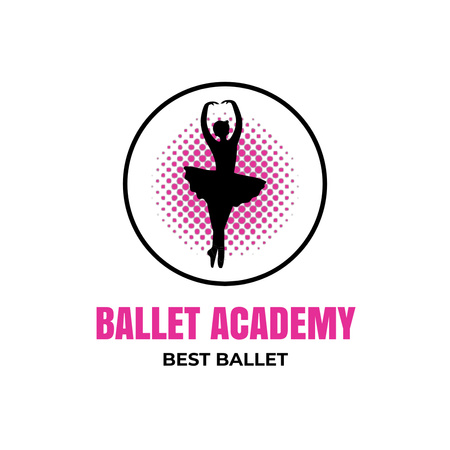 Anúncio da Melhor Academia de Ballet Animated Logo Modelo de Design