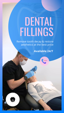 Modèle de visuel Offre d'obturations dentaires professionnelles 24 heures sur 24 - TikTok Video
