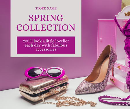 Sale of New Spring Collection of Shoes and Accessories Facebook Design Template