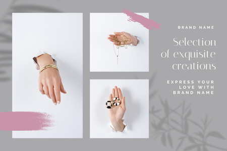 Luxury Jewelry for Women Mood Board Design Template