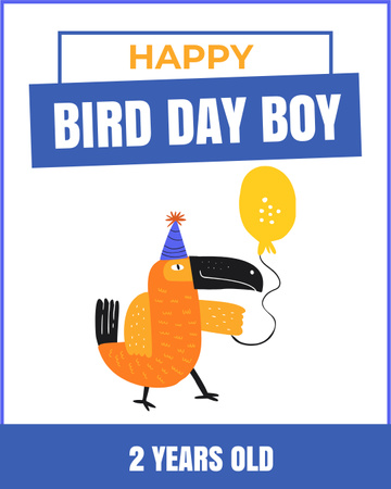Funny Birthday Greeting to a Little Boy Instagram Post Vertical Design Template