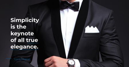 Fashion Quote Elegant Man in Formal Outfit Facebook AD Design Template