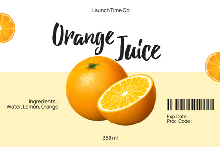 Egyszerű narancslé Label tervezősablon