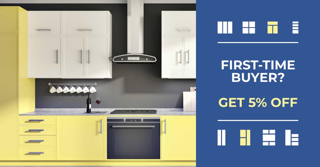 Kitchen Store sale Modern Home Interior Facebook AD Tasarım Şablonu