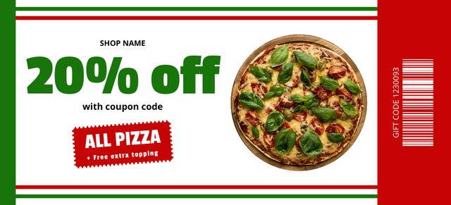 Template di design All Pizza Discount Voucher Offer Coupon 3.75x8.25in