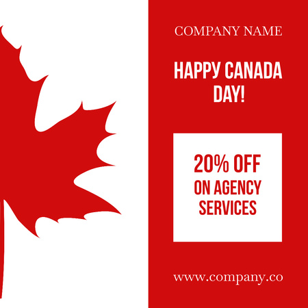 Canada Day Sale Announcement Instagram tervezősablon