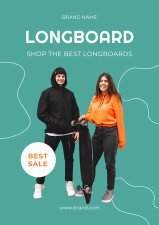 Best Skateboard Sale Announcement for Youth Poster Design Template