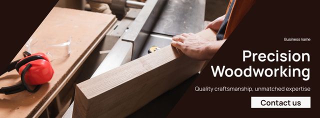 Carpentry and Woodworking Offer of Services Facebook cover – шаблон для дизайну