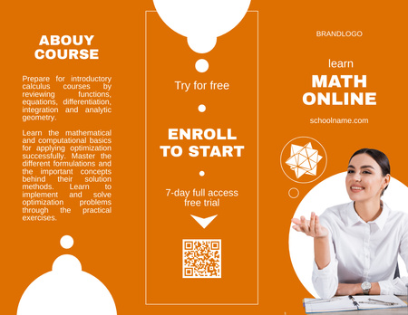 Ontwerpsjabloon van Brochure 8.5x11in van Het aanbieden van online cursussen wiskunde