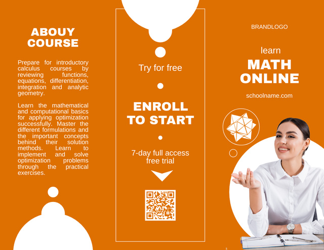 Offering Online Courses in Mathematics Brochure 8.5x11in Modelo de Design