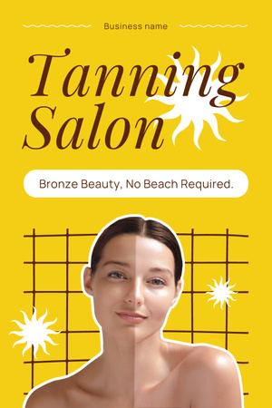 Bronze Tanning Services at Beauty Salon Pinterest Design Template