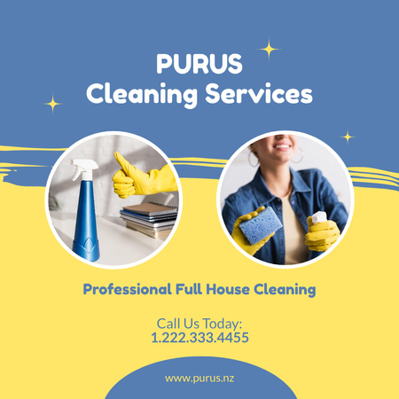 Professional House Cleaning Services Offer  Instagram AD Design Template