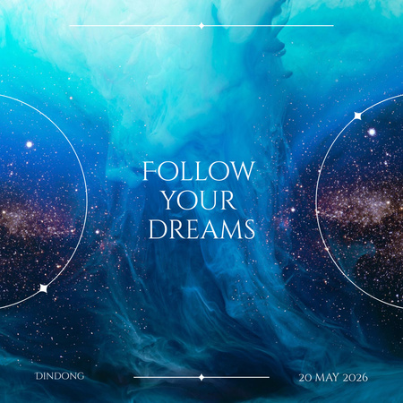 Space Blue Nebula Instagram tervezősablon