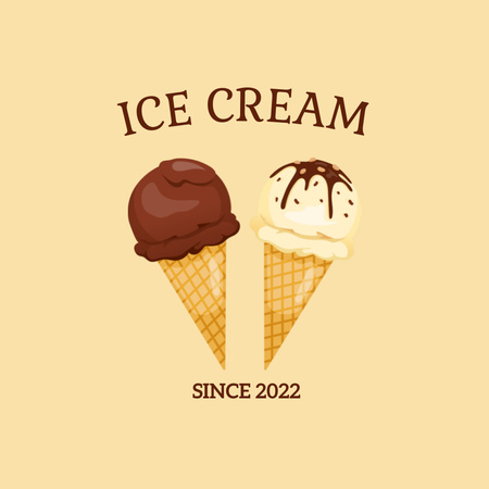 Yummy Chocolate Ice Cream Ad Logo Design Template
