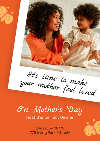 Mother's Day Holiday Greeting Poster Design Template
