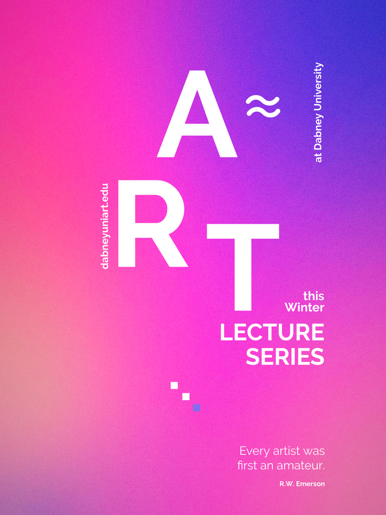 Professional Art Lectures Announcement In Gradient Poster US Design Template