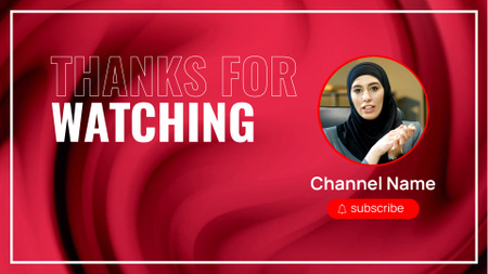 Пропозиція Підпишіться на блог молодої мусульманки YouTube outro – шаблон для дизайну