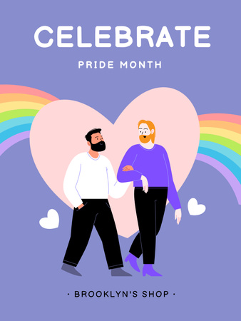 Vibrante celebração da comunidade LGBT Mês do orgulho com coração Poster 36x48in Modelo de Design