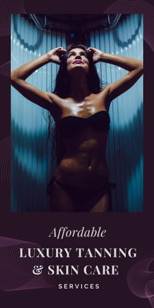 Girl in Tanning Salon Graphic Design Template