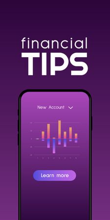 Investment Tips on Phone screen Graphic tervezősablon