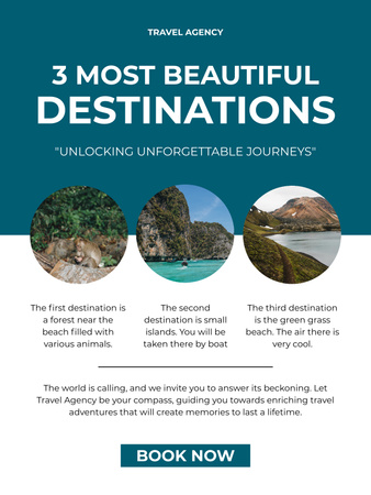 Travel to Beautiful Destinations of Nature Poster US Design Template