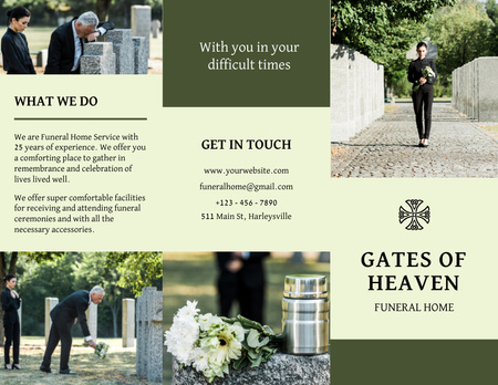 Funeral Home Services Advertising Brochure 8.5x11in Design Template