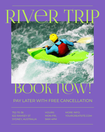 River Trip Ad Poster 16x20in Design Template