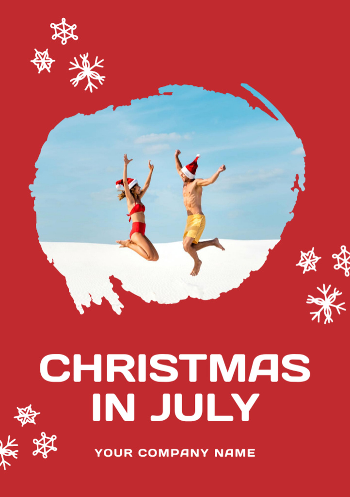 Convenient Swimsuits For Celebrating Christmas in July Flyer A5 Design Template