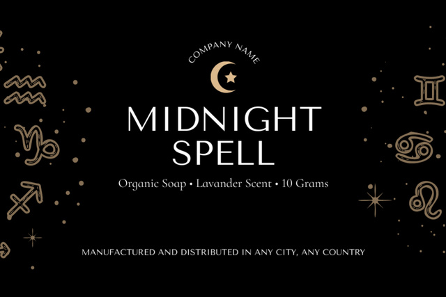 Designvorlage Fragrant Soap Bar With Zodiac Symbols für Label