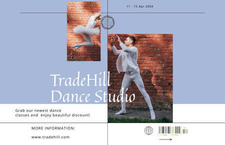 Dance Studio Invitation Flyer 5.5x8.5in Horizontal Šablona návrhu