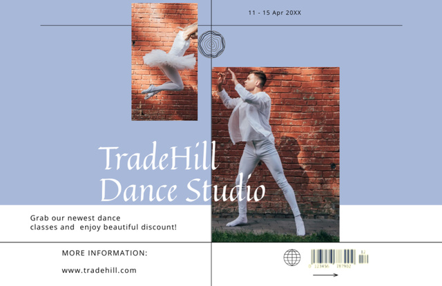 Contemporary Dance Studio Classes Offer Flyer 5.5x8.5in Horizontal Design Template