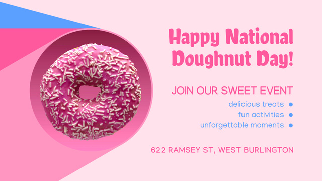 Wishing Happy National Donut Day With Sweet Doughnuts Full HD video Modelo de Design