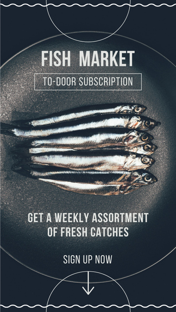 Ad of Fish Market To-Door Subscription Instagram Story – шаблон для дизайна