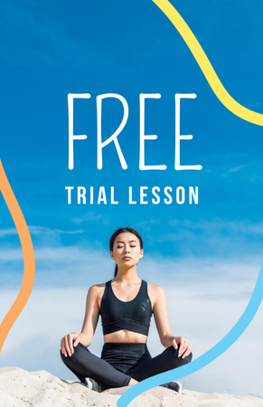 Designvorlage Yoga Club Special Offer of Free Trial Lesson für Flyer 5.5x8.5in