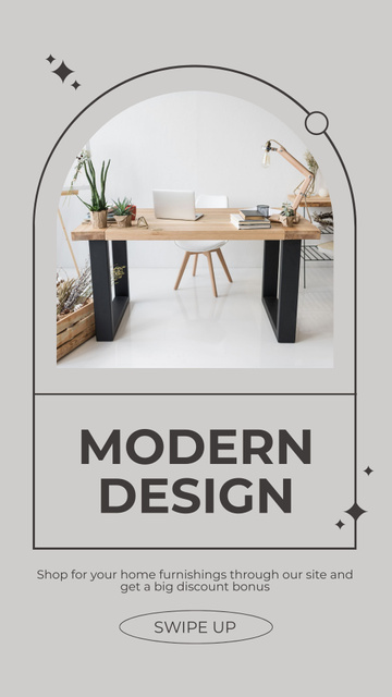 Modern Interior Design Advertising Instagram Story Modelo de Design
