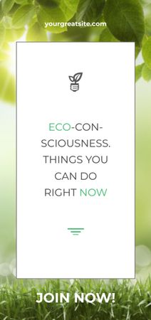 Эко-цитата с зелеными листьями Flyer DIN Large – шаблон для дизайна