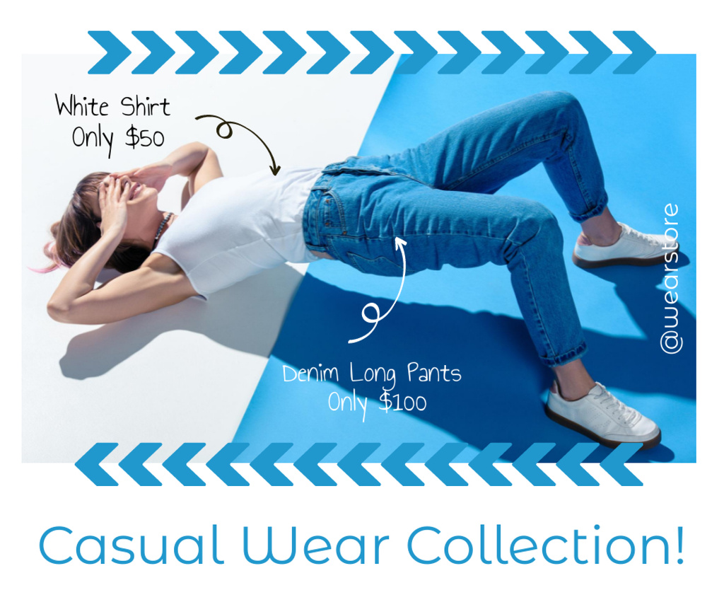 Casual Wear Collection Sale Offer Facebook Πρότυπο σχεδίασης